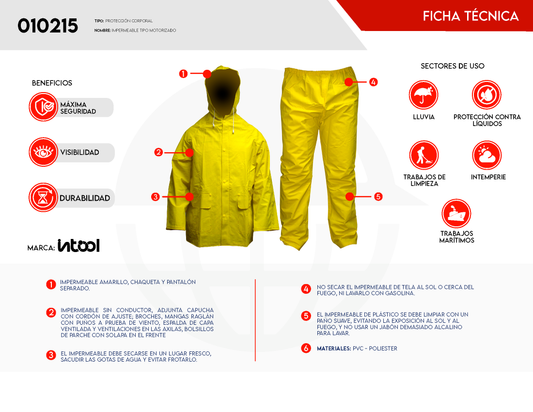 Impermeable tipo Motorizado de Protección Corporal