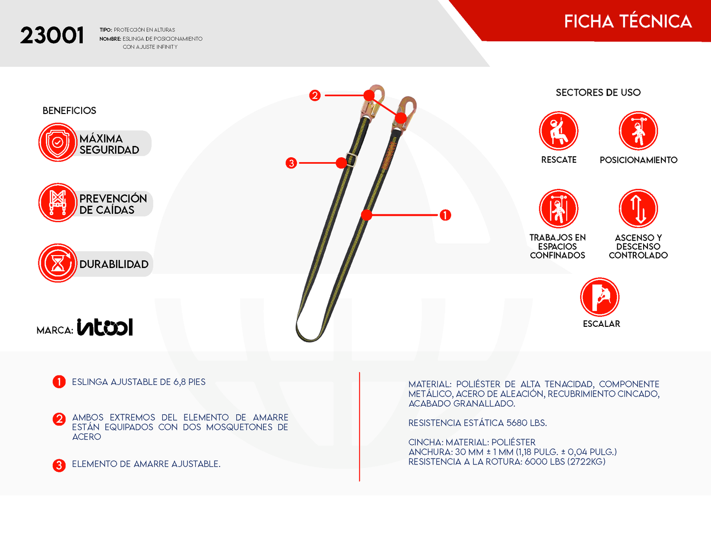 Eslinga de Posicionamiento con Ajuste INTOOL