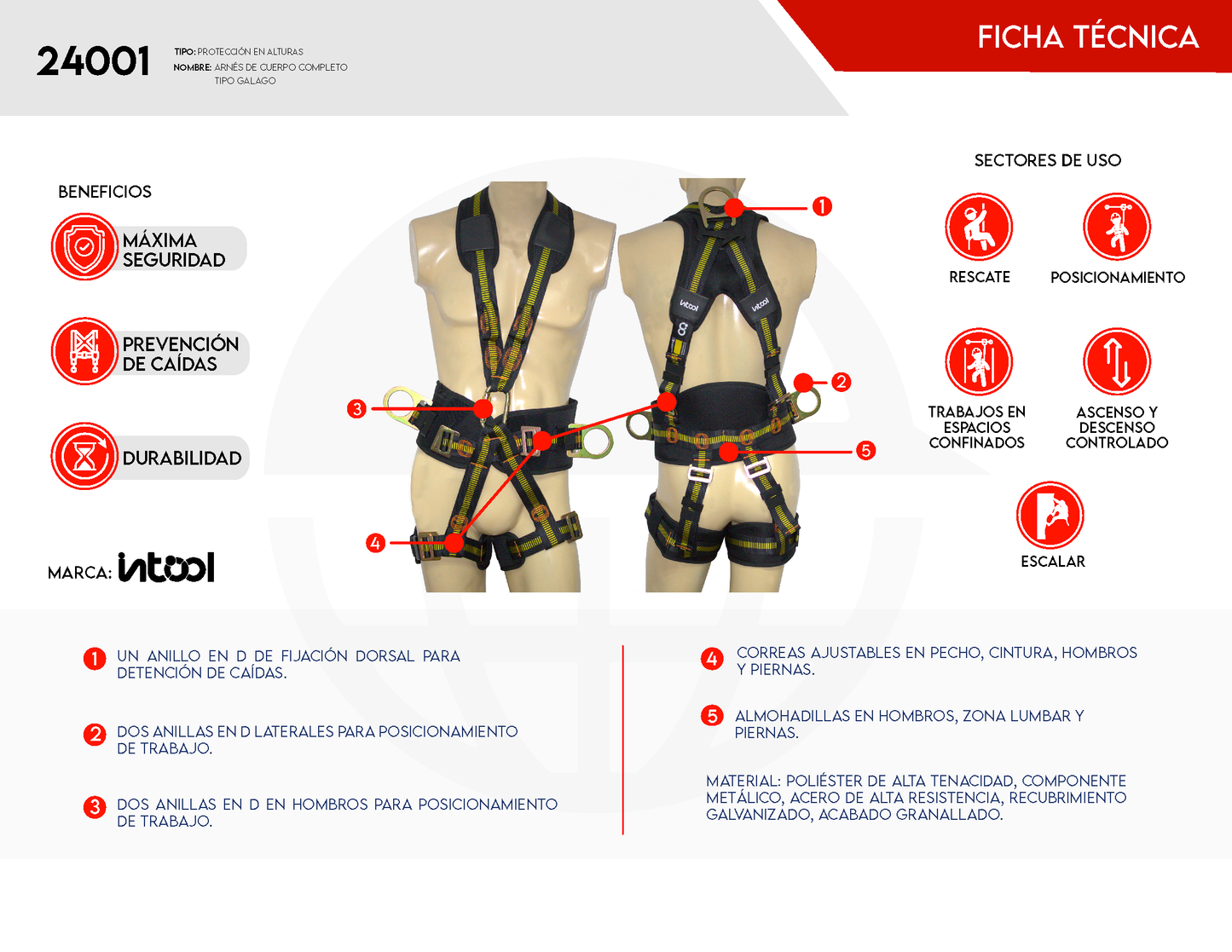 Arnés de Seguridad Cuerpo Completo Tipo Gálago