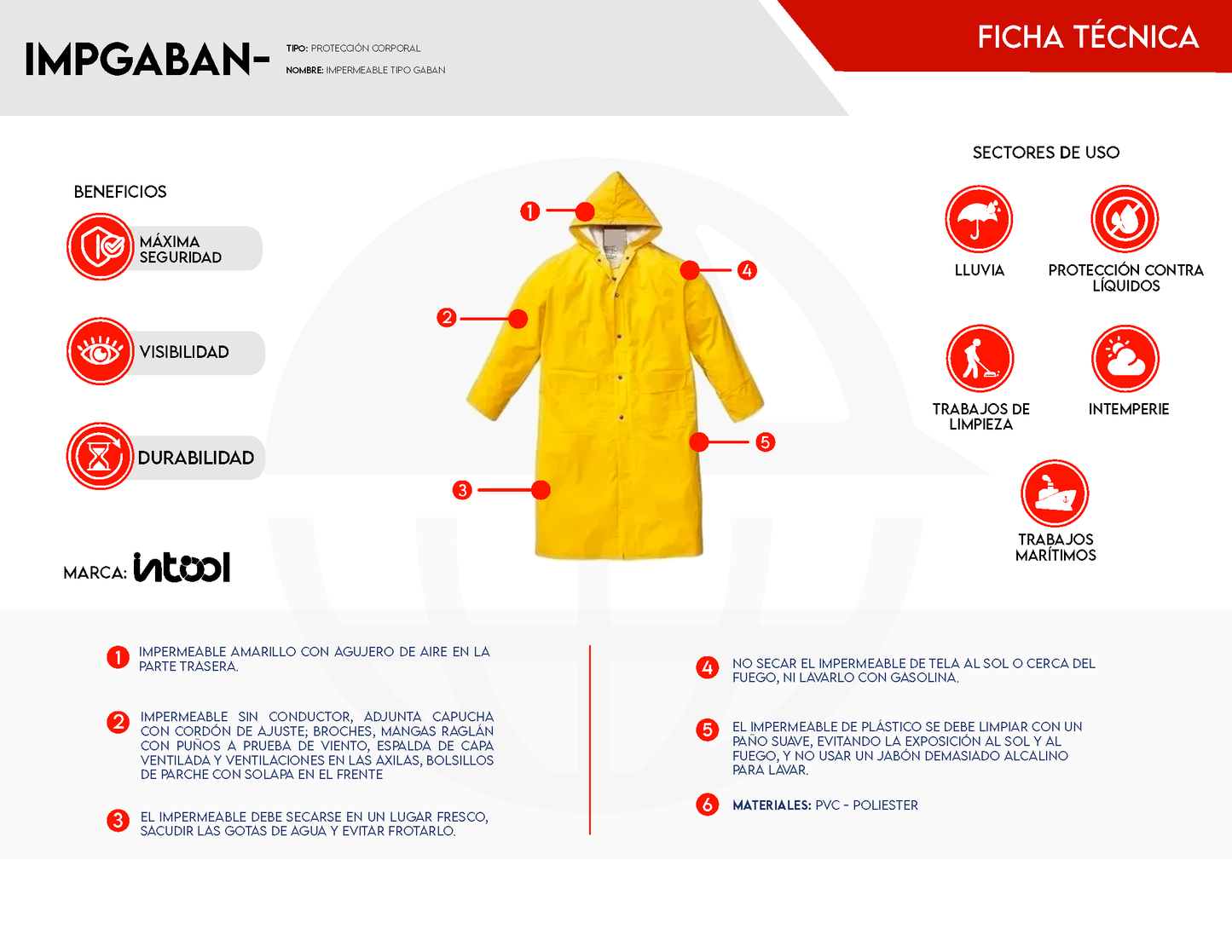 Impermeable Tipo Gabán de Protección