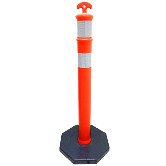 Cono Tipo Poste de 44" con Cinta Reflectiva