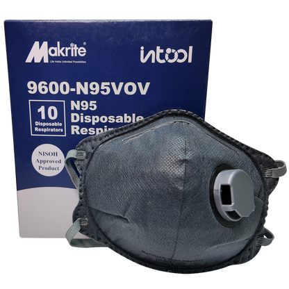 Mascarilla N95 Makrite 9600V HPS - Válvula Profesional Negro