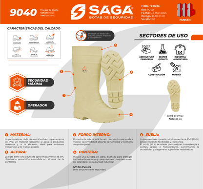 Bota de PVC de Seguridad - SAGA 9040