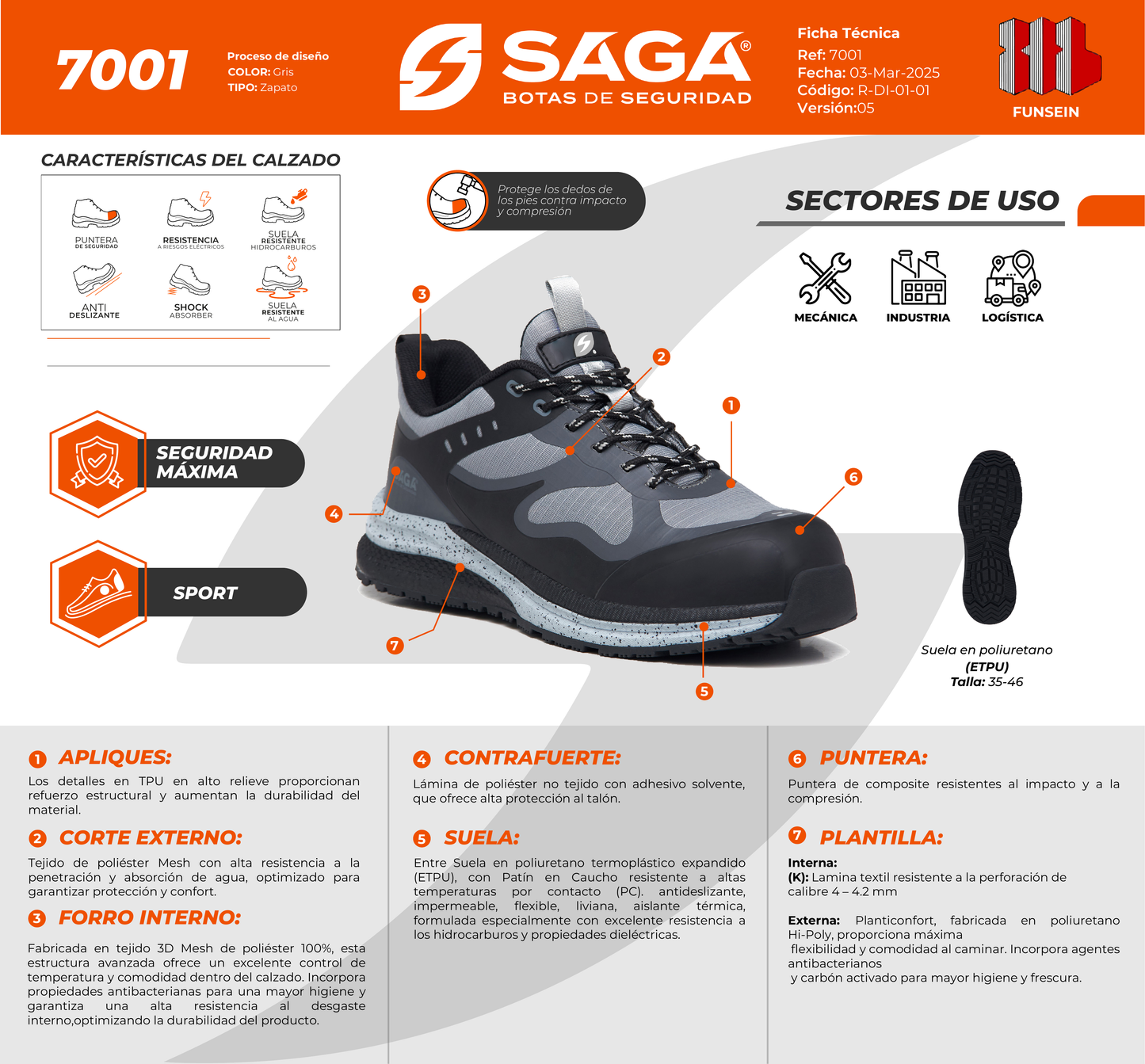 Calzado Deportivo de Seguridad - SAGA 7001