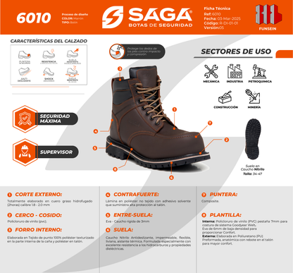 Zapato Goodyearwelt de Seguridad - SAGA 6010
