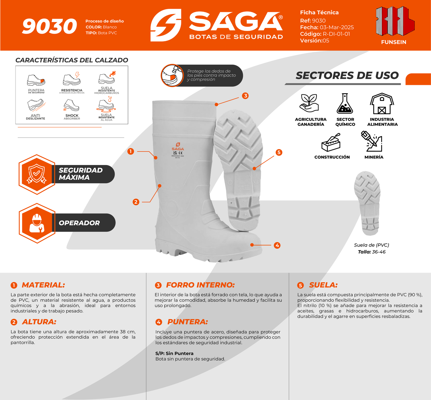 Bota de PVC de Seguridad - SAGA 9030