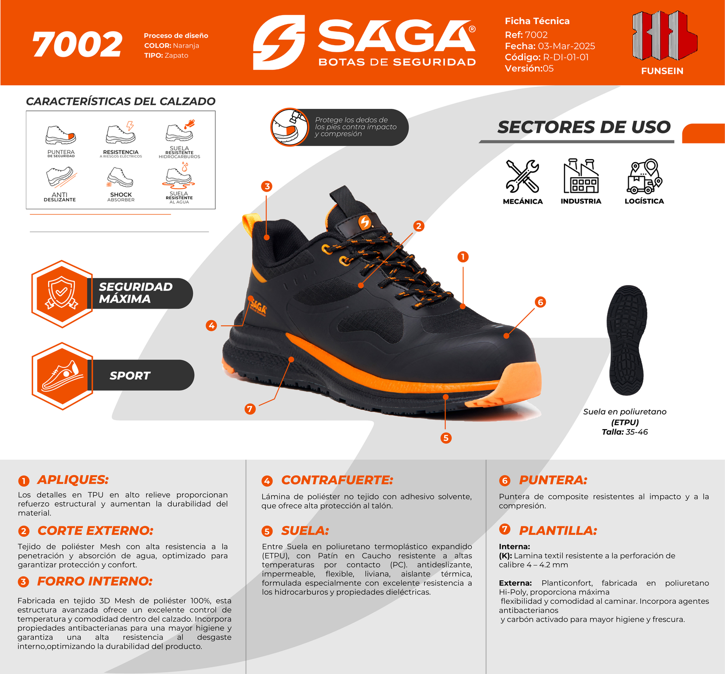 Calzado Deportivo de Seguridad - SAGA 7002