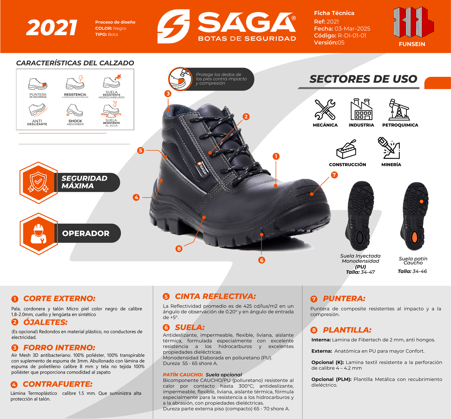 Zapato Operador de Seguridad - SAGA 2021