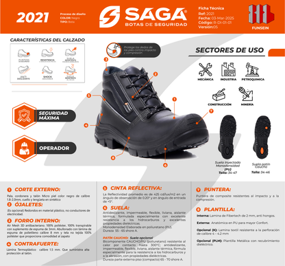 Zapato Operador de Seguridad - SAGA 2021