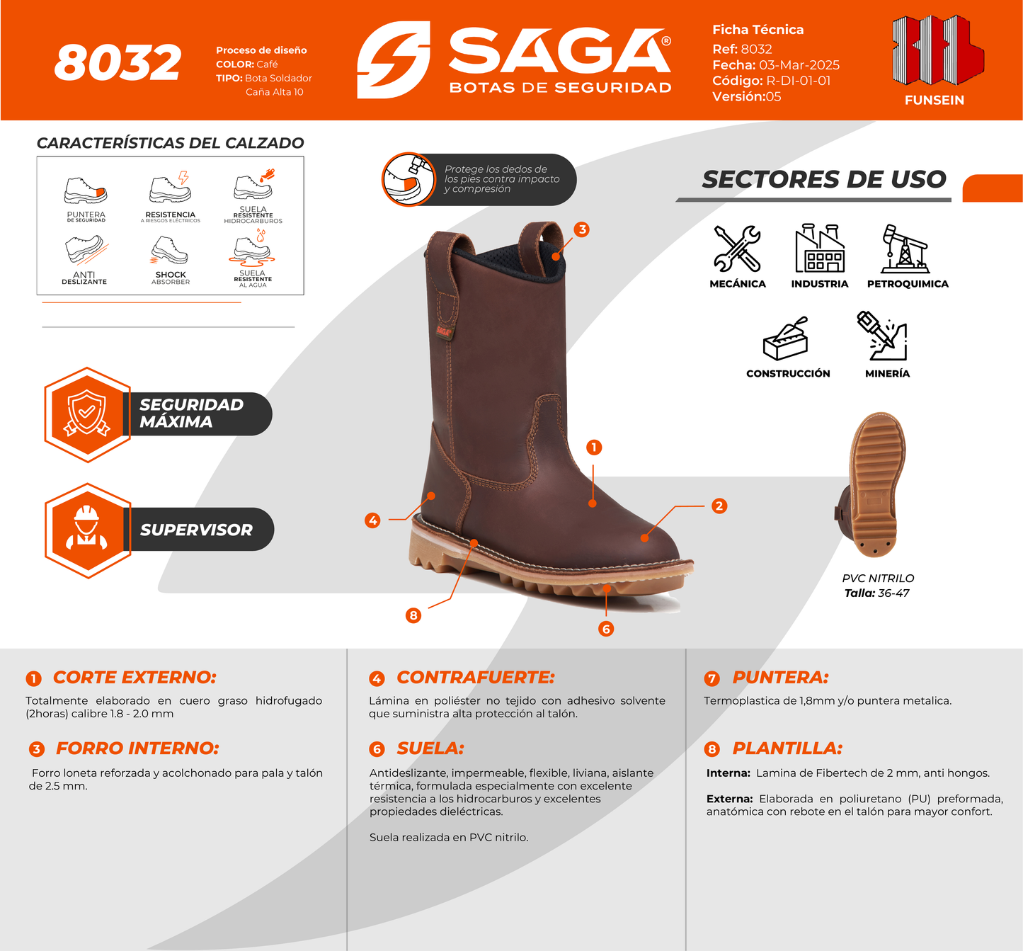 Bota Antiofídica de Seguridad - SAGA 8032