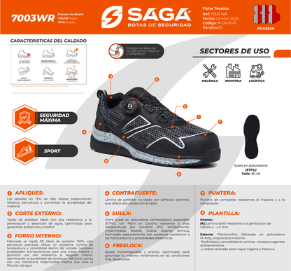 Calzado Deportivo de Seguridad - SAGA 7003WR