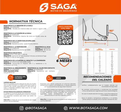 Calzado Deportivo de Seguridad - SAGA 7003WR